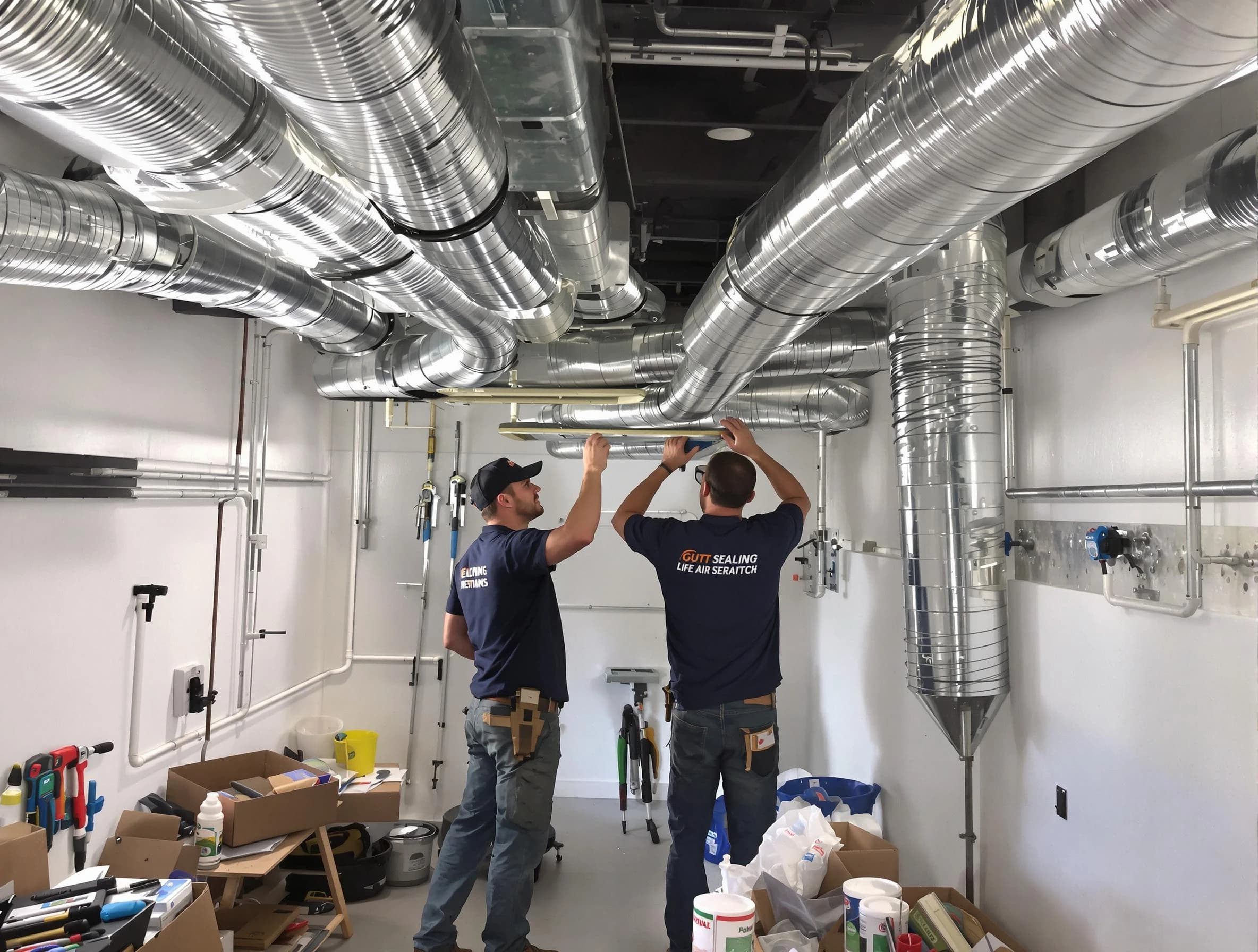 Wilkinsburg Air Duct Cleaning technician applying professional duct sealing solutions in Wilkinsburg