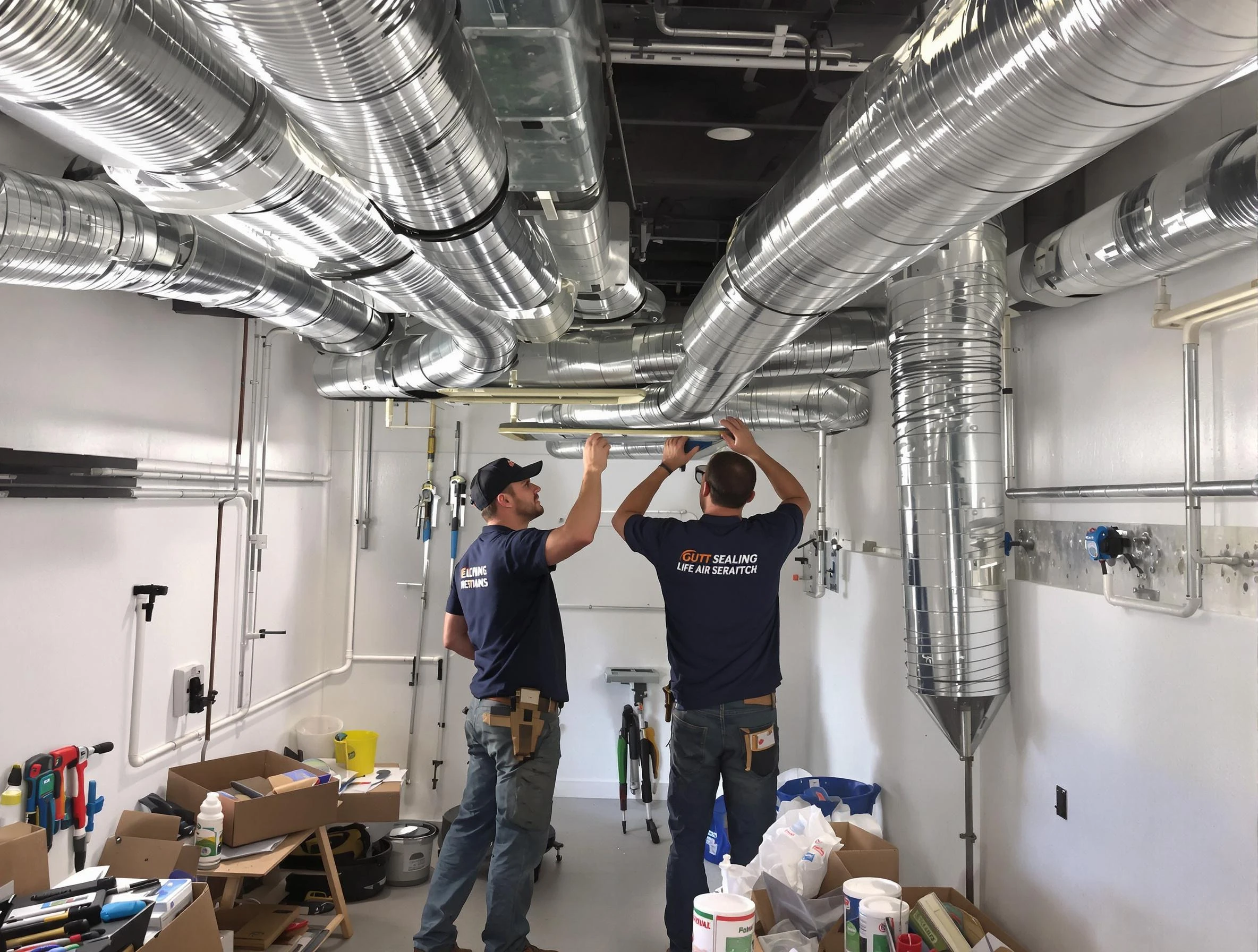 Wilkinsburg Air Duct Cleaning technician applying professional duct sealing solutions in Wilkinsburg