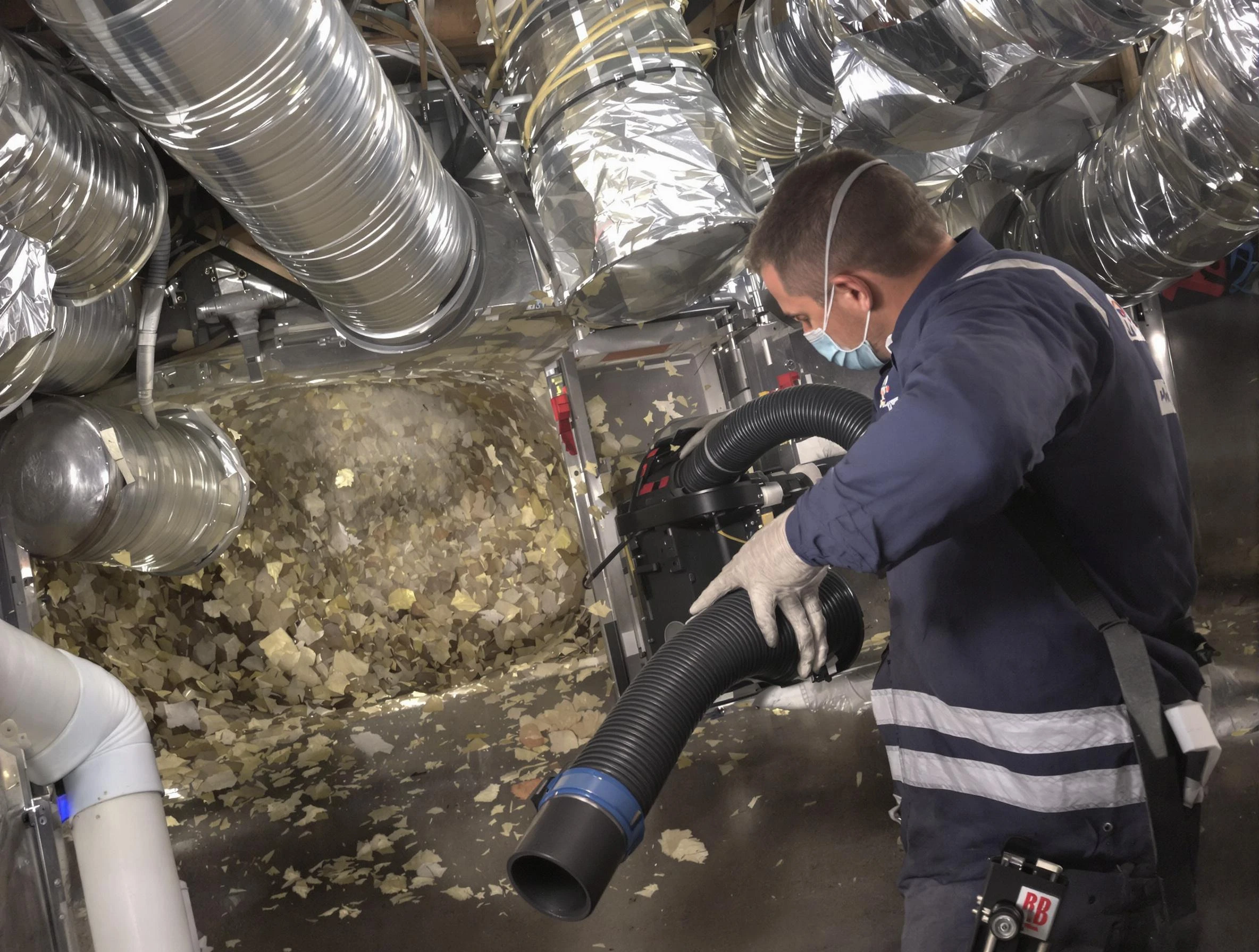 Wilkinsburg Air Duct Cleaning specialist operating negative pressure cleaning equipment for thorough duct maintenance in Wilkinsburg